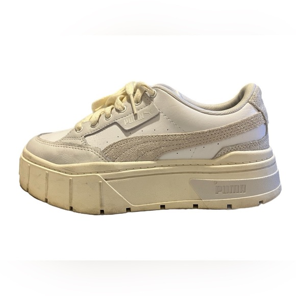 Puma Mayze Platform Trainers - Women's Size 8 (White/Cream)​​ - Picture 3 of 5
